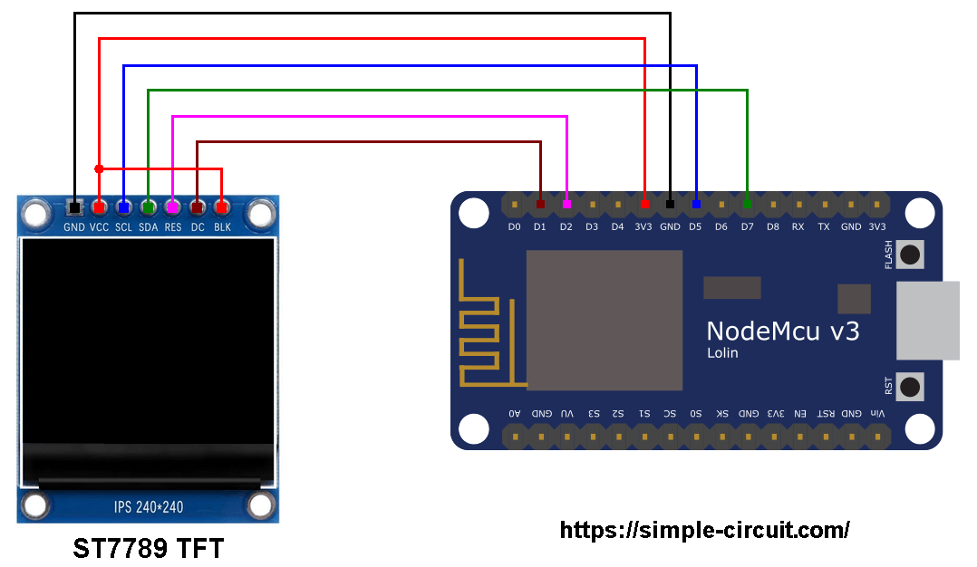 Interfacing ESP8266 NodeMCU With ST7789 TFT Display – Trassat.de