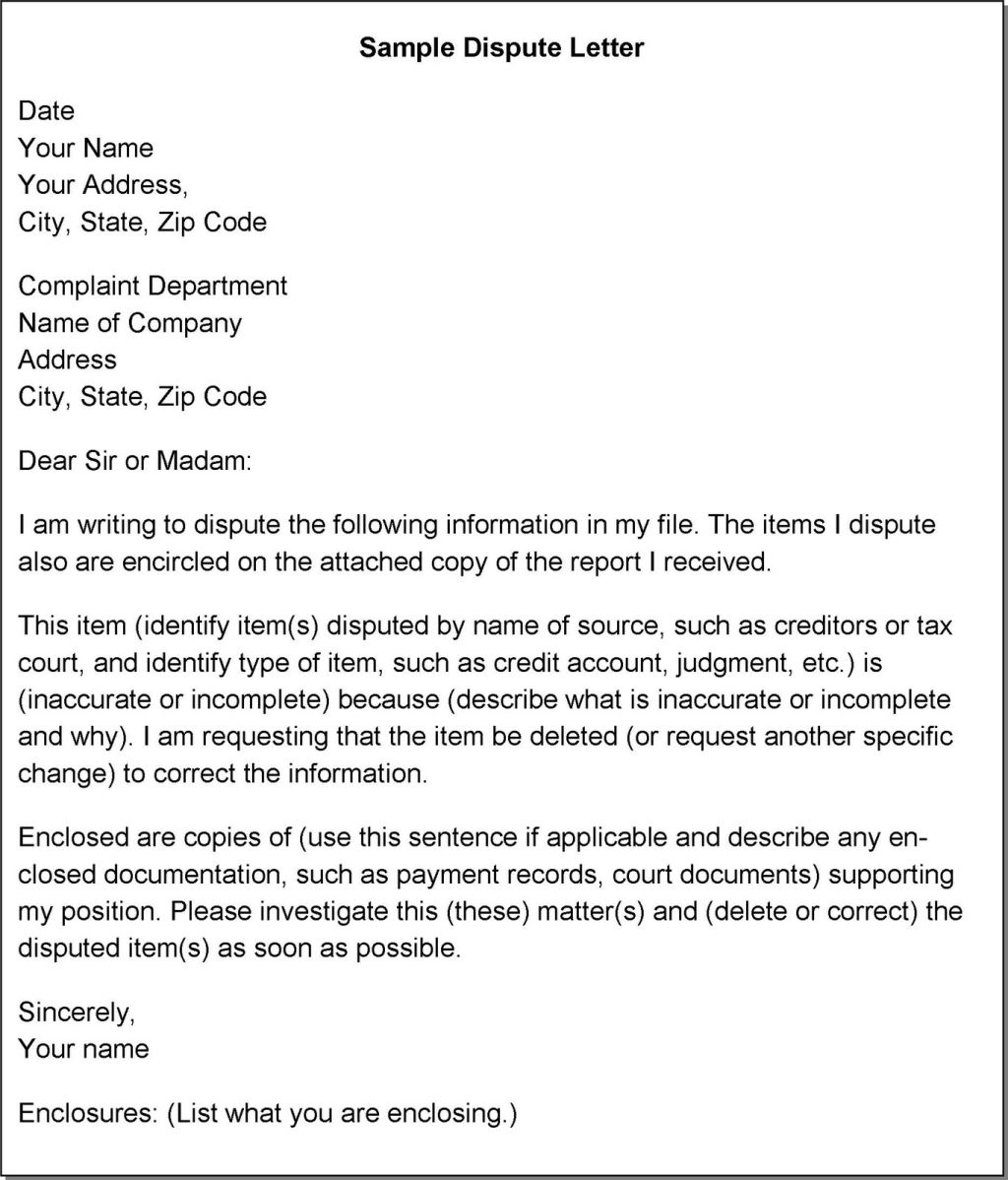 Dispute Letter Template For Collection, You can download a template.