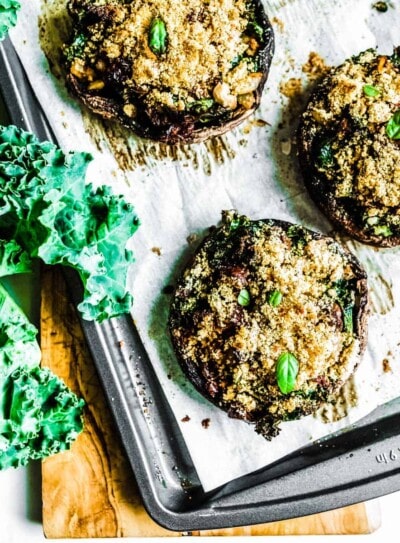 vegan stuffed portobello mushrooms