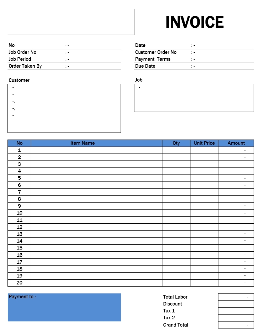 Free Invoice Creator | Invoice Template Ideas