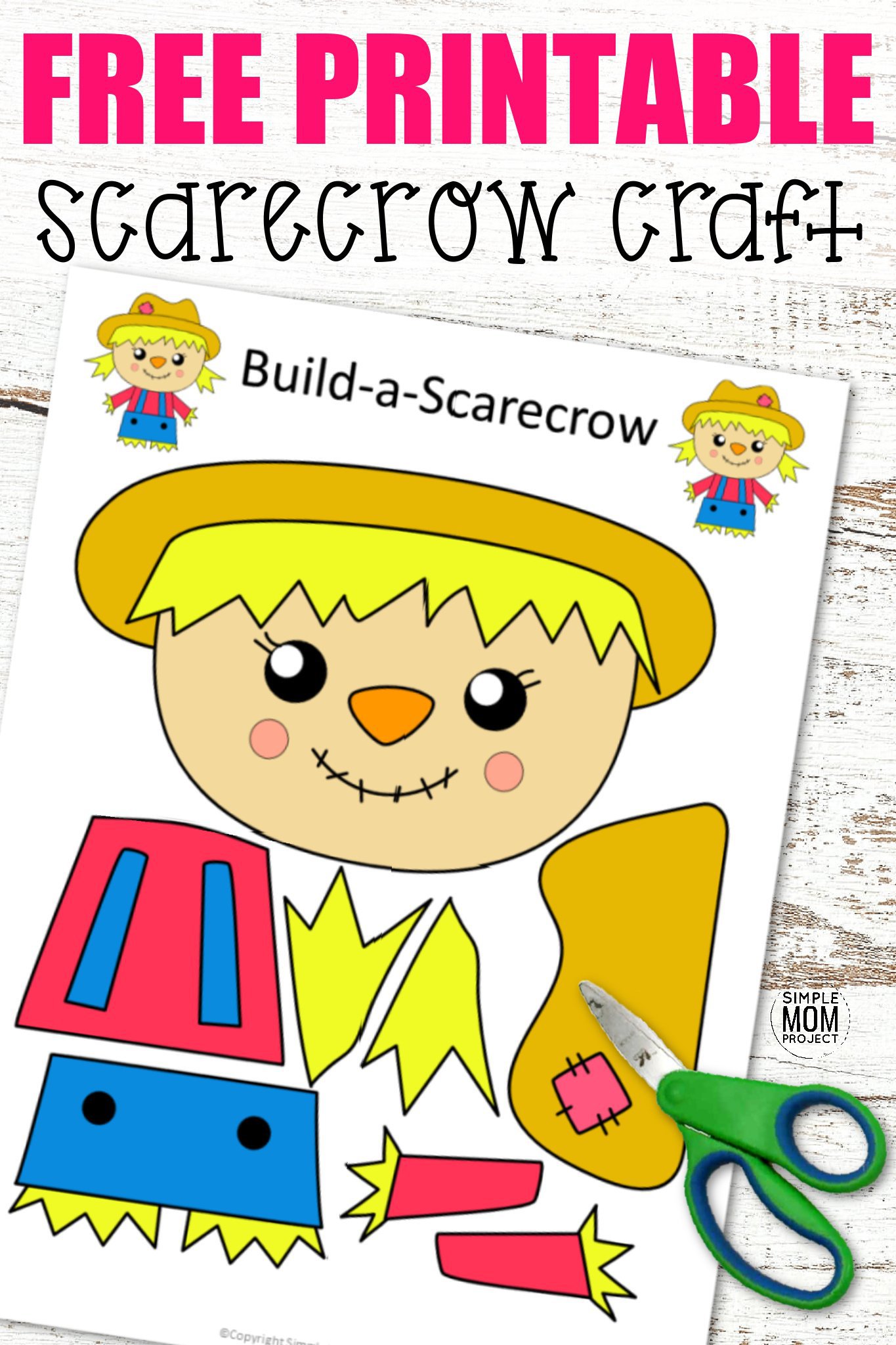 Printable Scarecrow Craft Template - Printable World Holiday