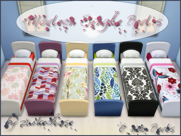 Akisima Sims Blog: Modern Single Beds • Sims 4 Downloads