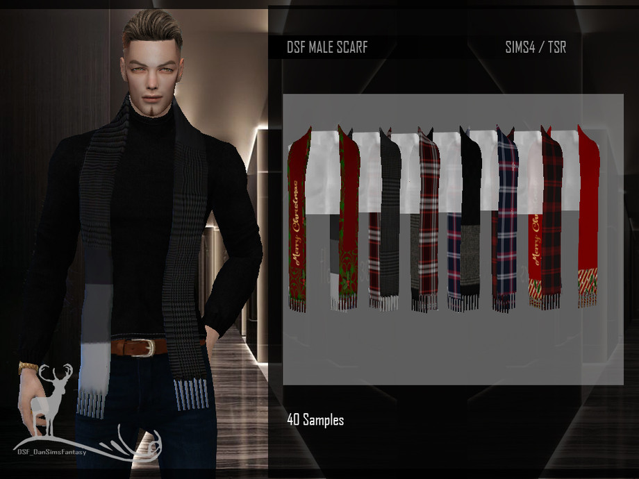 Sims 4 Male Scarf Cc