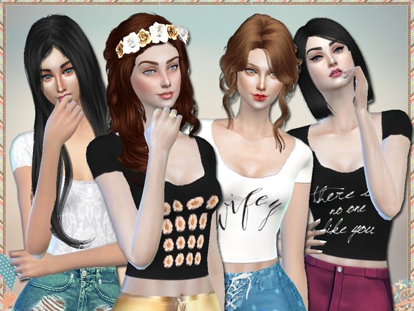 Reckless Crop Tops by Simlark at TSR » Sims 4 Updates