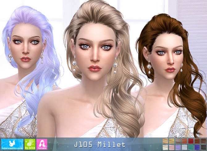 J105 Millet hair (Pay) at Newsea Sims 4 » Sims 4 Updates