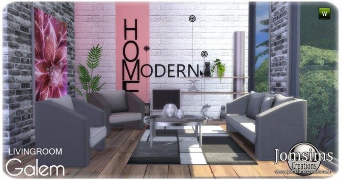 Sims 4 Galem living room at Jomsims Creations