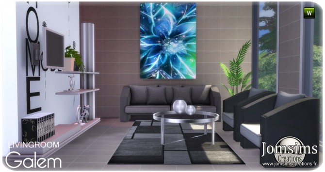 Sims 4 Galem living room at Jomsims Creations