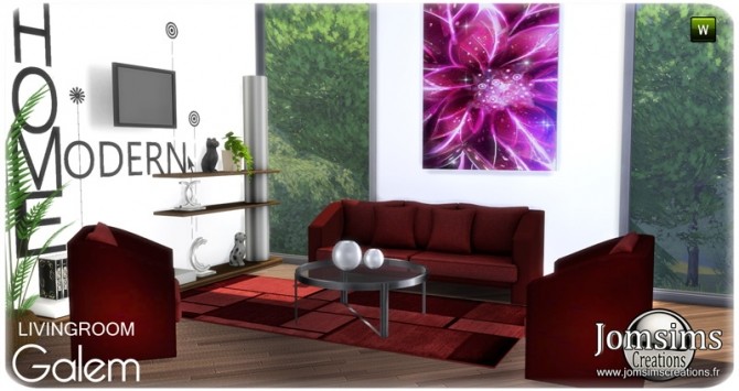 Sims 4 Galem living room at Jomsims Creations