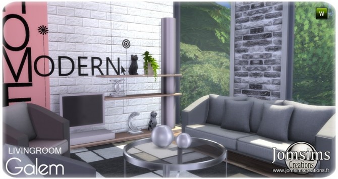 Sims 4 Galem living room at Jomsims Creations