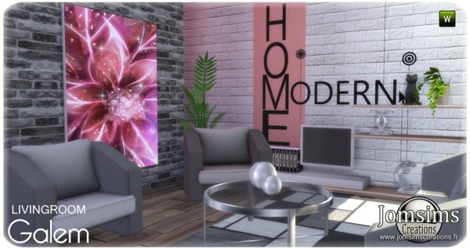 Sims 4 Galem living room at Jomsims Creations