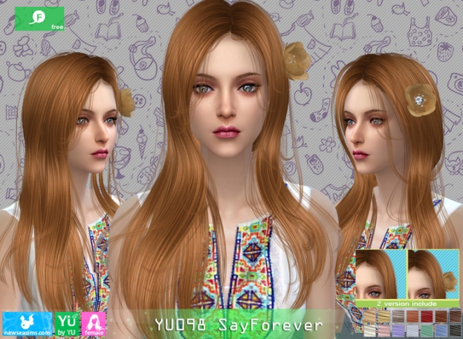 YU098 SayForever hair at Newsea Sims 4 » Sims 4 Updates