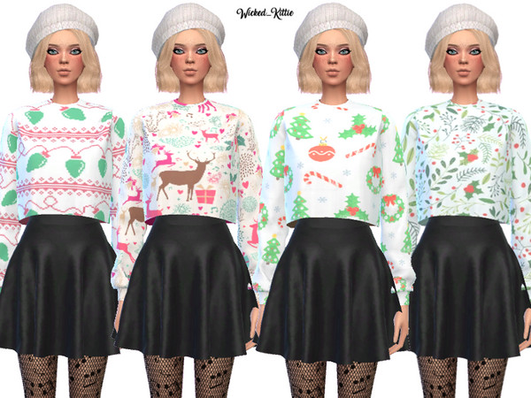 Dank Christmas Sweaters by Wicked_Kittie at TSR » Sims 4 Updates