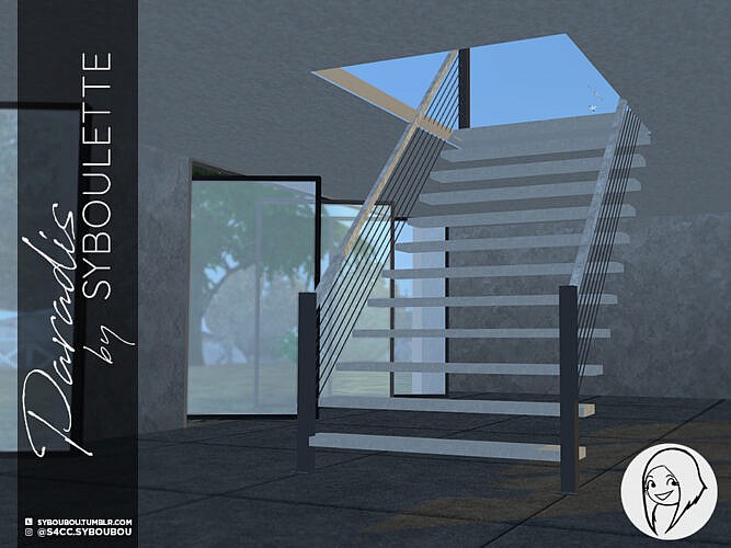 Paradis functional stairs set by Syboubou at TSR » Sims 4 Updates