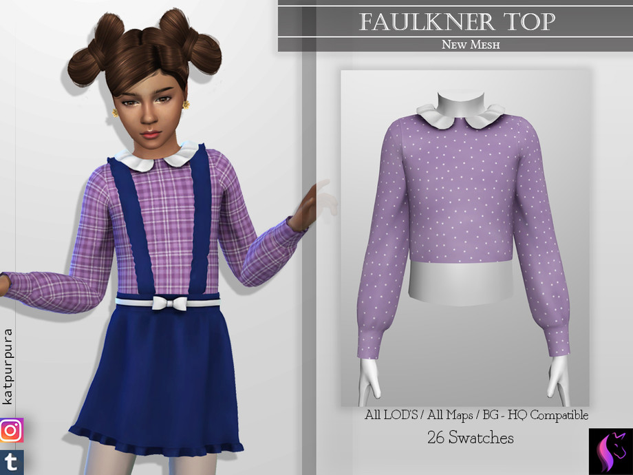 Faulkner Top by KaTPurpura at TSR » Sims 4 Updates