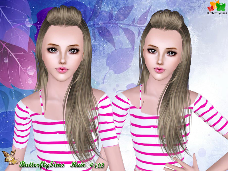 Rolled bangs hairstyle103 by Butterfly - Sims 3 Hairs