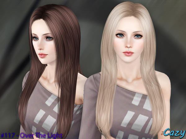 Straight long hairstyle Over The Lights by Cazy - Sims 3 Hairs