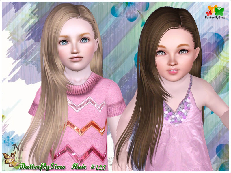 Shiny Hairstyle 125 by Butterfly - Sims 3 Hairs