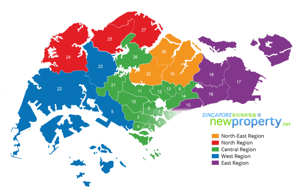 Singapore Districts Map