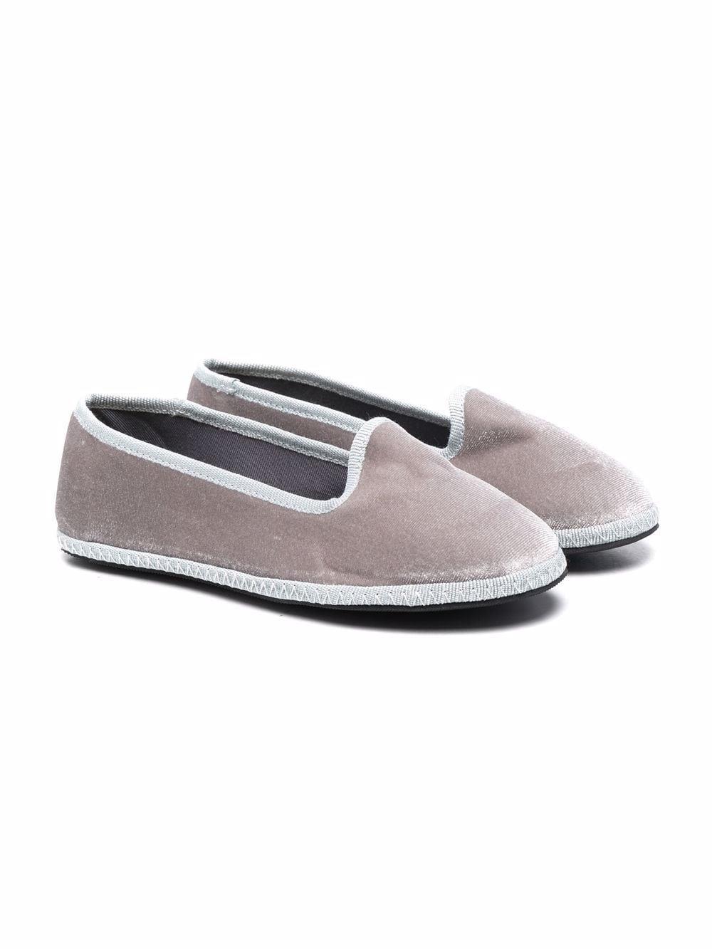 Shop Siola Velvet Mocassins In Grigio