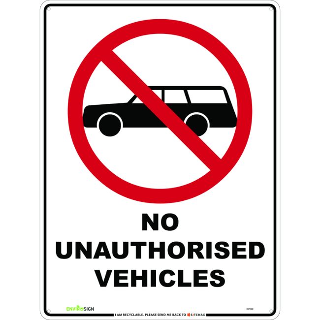 No Unauthorised Vehicles | Sitemax