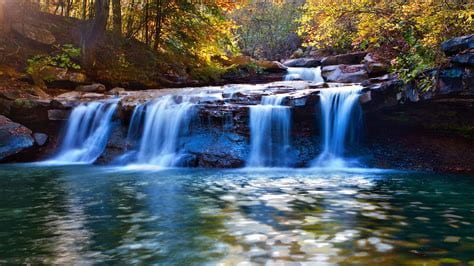 An image of waterfalls, an important water system that helps filter the waterways.