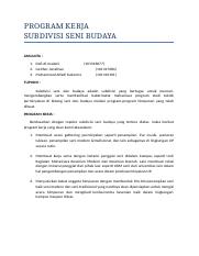 Contoh Program Kerja Bidang Seni dan Budaya