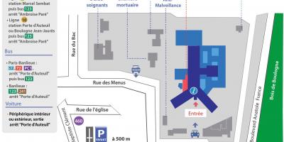 Mapa Ambroise-Paré nemocnici