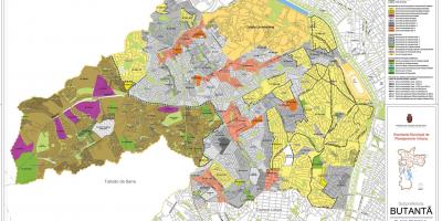 Mapa Butantã São Paulo - záber pôdy