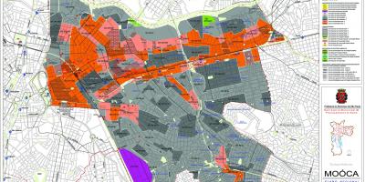 Mapa Mooca São Paulo - záber pôdy