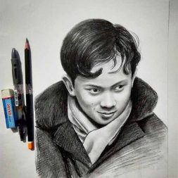 Sketsa Wajah Realis Hitam Putih Sidik Ardiansyah 1