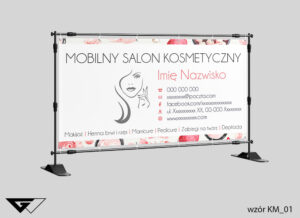 Baner mobilny salon kosmetyczny, obrazek, kosmetyki, rysunek, szybka realizacja_wizualizacja