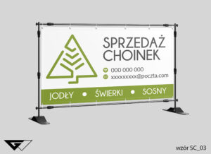 baner_sprzedaż_choinek_klasyczny_rysunkowy_zielony_gotowe_wzory_indywidualne_projekty_Myślenice