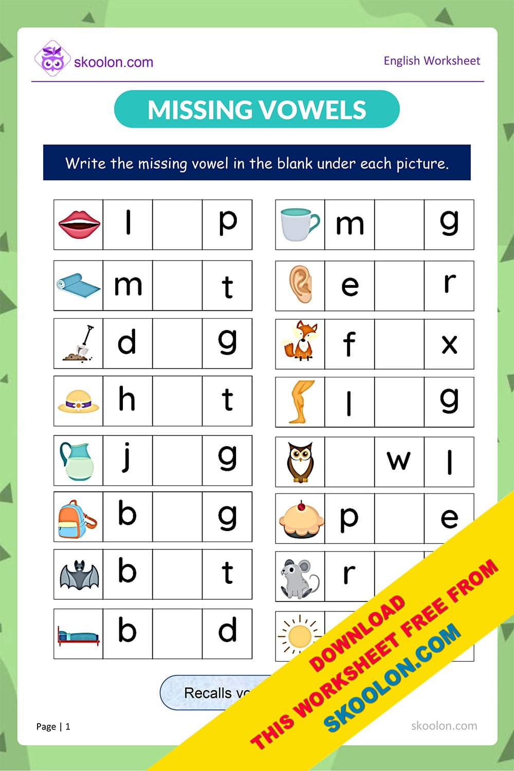 Vowels And Consonants Worksheets image.