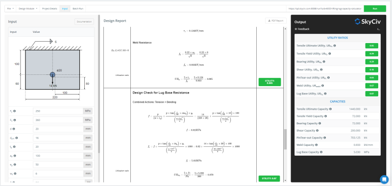 SkyCiv Lifting Lug Calculator