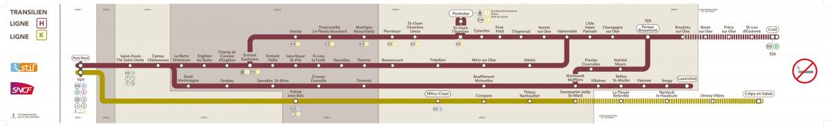 Zemljevid Transilien ligne K