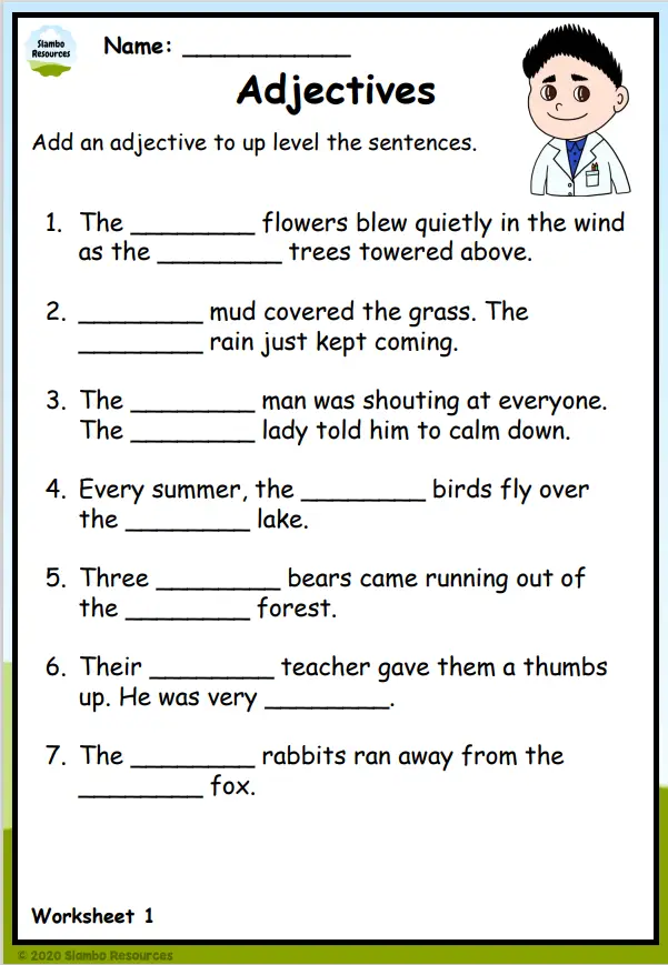 Grade 4 Adjective Worksheets Free Printables Worksheets - kulturaupice