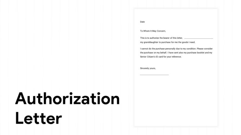 Free Authorization Letter Template