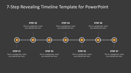 7-Step Revealing Timeline Template for PowerPoint