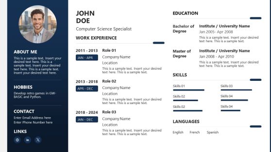 Computer Science Resume PowerPoint Template