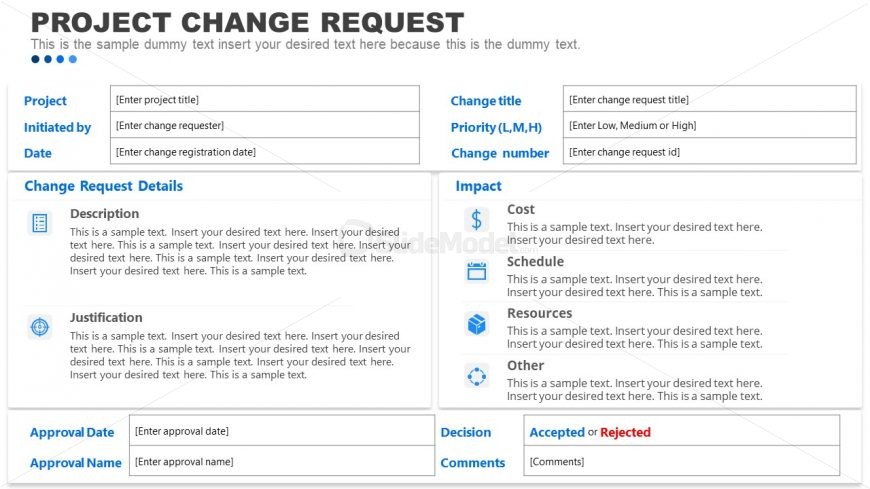 Project Change Request Template Design 