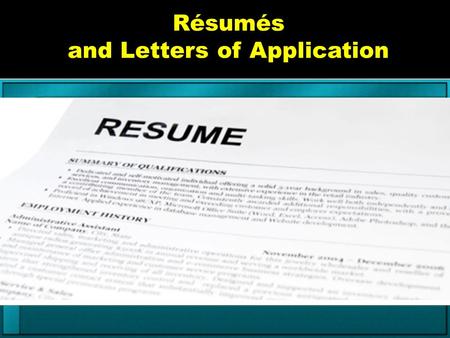 Getting The Most Out of Your Résumé Terry B. Derrig CTE WSL Coordinator ...