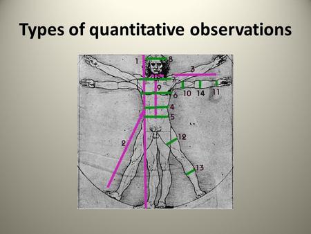 Types of quantitative observations