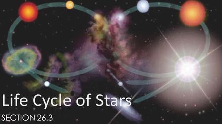 Life Cycle of Stars Section 26.3.