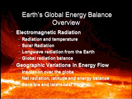 Earth’s Global Energy Balance Overview