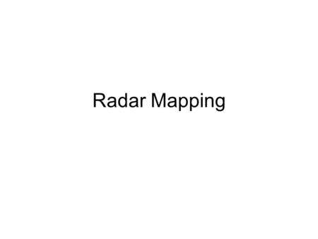 Radar Mapping. Electromagnetic EM Radiation Electric Field & Magnetic Field –Perpendicular to direction of propagation Explains light but is absolutely.