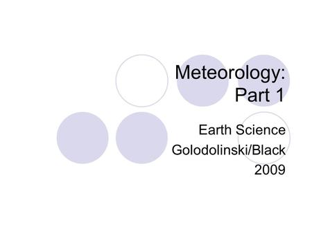 Earth Science Golodolinski/Black 2009