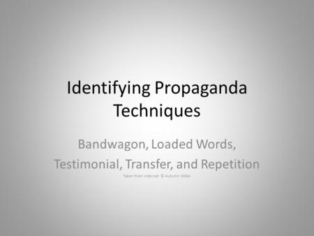 Identifying Propaganda Techniques