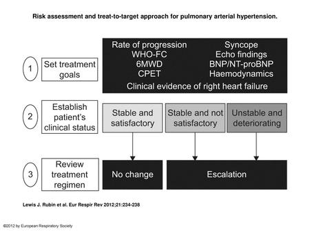 Risk assessment and treat-to-target approach for pulmonary arterial hypertension. Risk assessment and treat-to-target approach for pulmonary arterial hypertension.