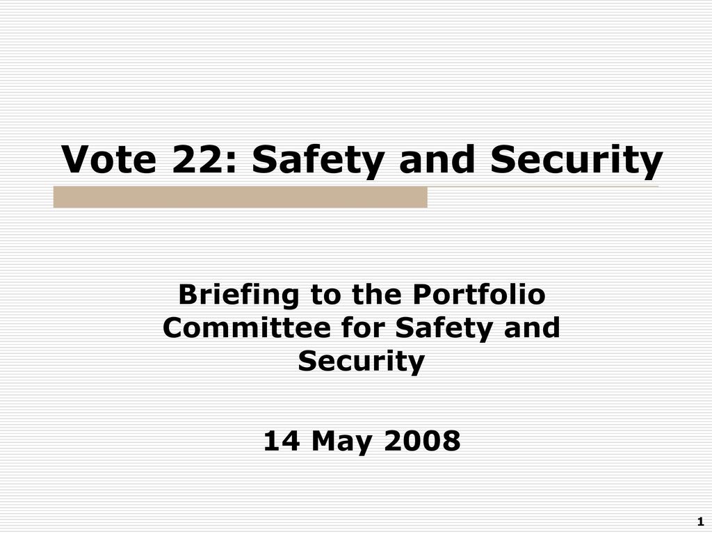 Vote 22: Safety and Security - ppt download