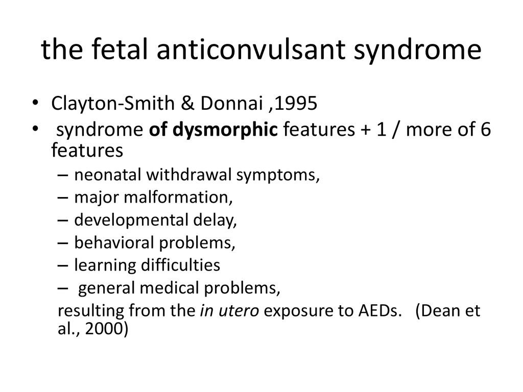 The malformative impact of fetal exposure to maternal AED treatment ...